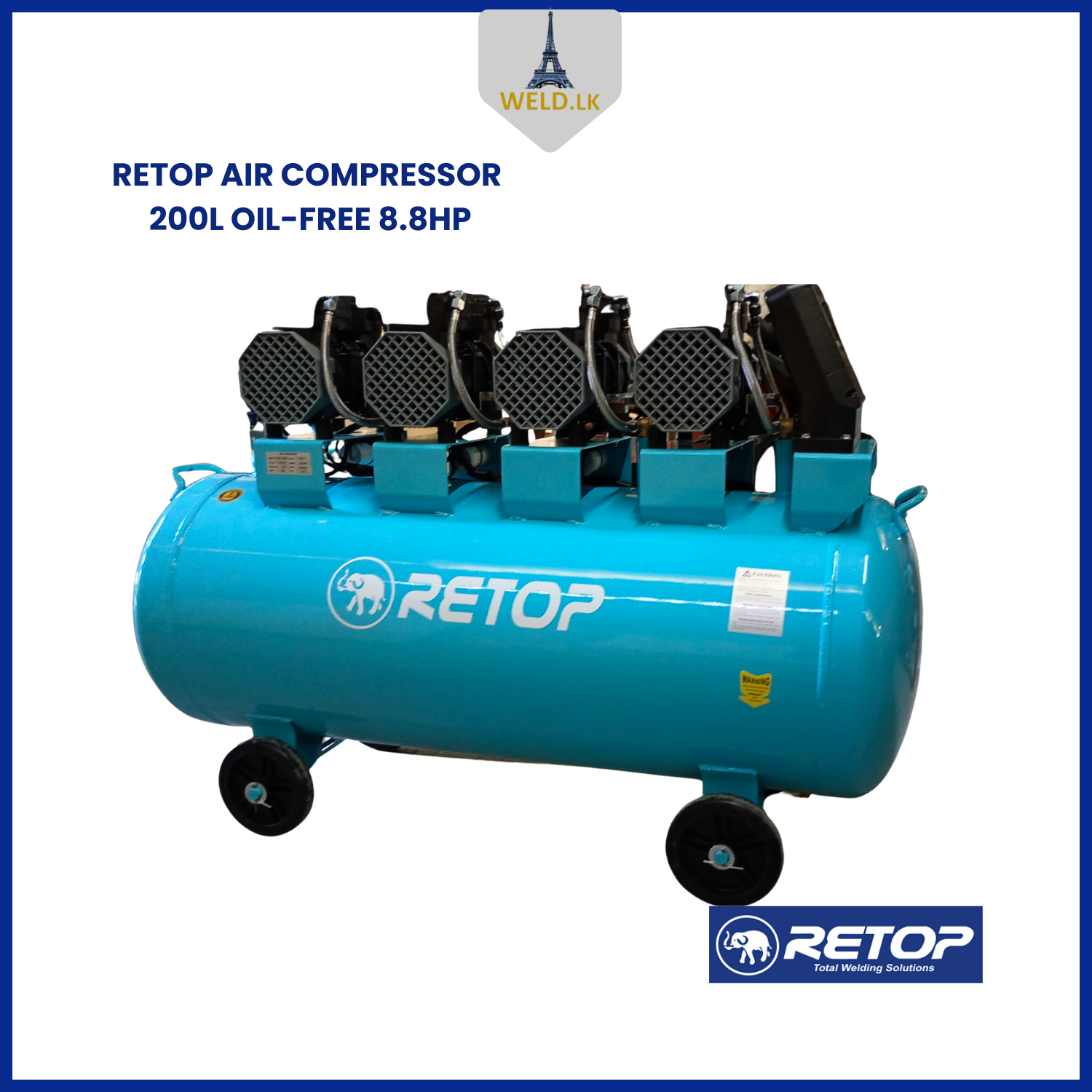RETOP AIR COMPRESSOR 200L OIL-FREE 8.8HP