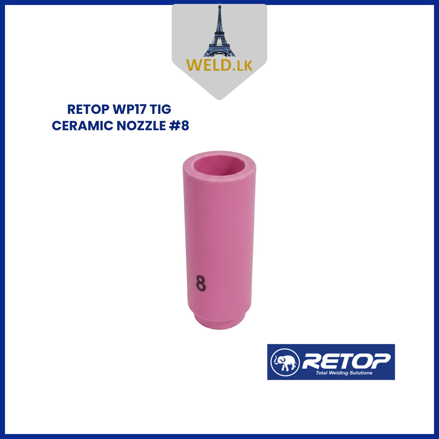 RETOP WP17 TIG CERAMIC NOZZLE #8